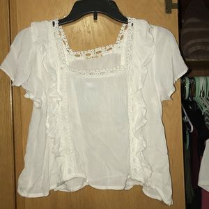 Charlotte Russe White Ruffle Top